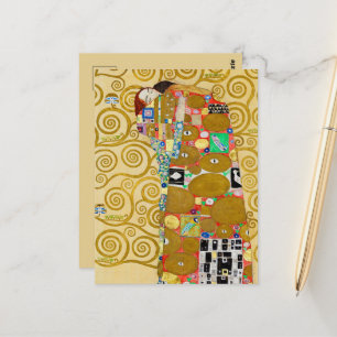 Cartão Postal Casal Gustav Klimt Fulfillment Nouveau