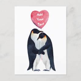 Cartão Postal Casal Imperador Pinguins Personalizado