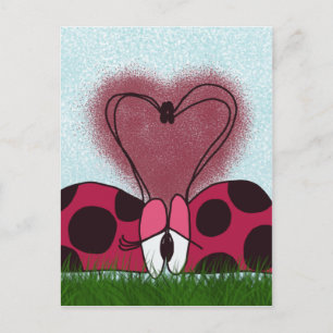 Cartão Postal Casal Ladybug