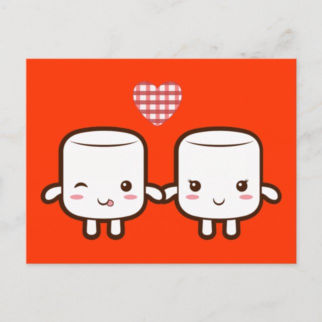 Cartão Postal Casal Marshmallow (Frente)
