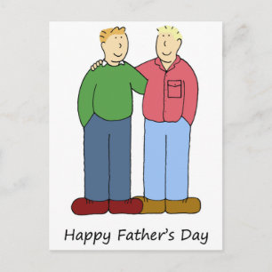 Cartão Postal Casal masculino Gay de Dia de os pais feliz