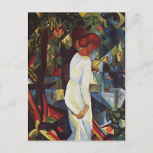 Cartão Postal Casal na floresta por August Macke