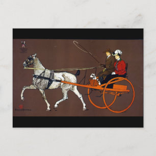 Cartão Postal Casal num Carrinho quebrado