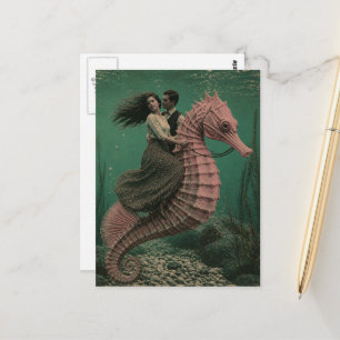 Cartão Postal Casal numa Fantasia de Cavalo-Marinho