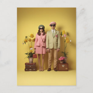 Cartão Postal Casal Retroativo