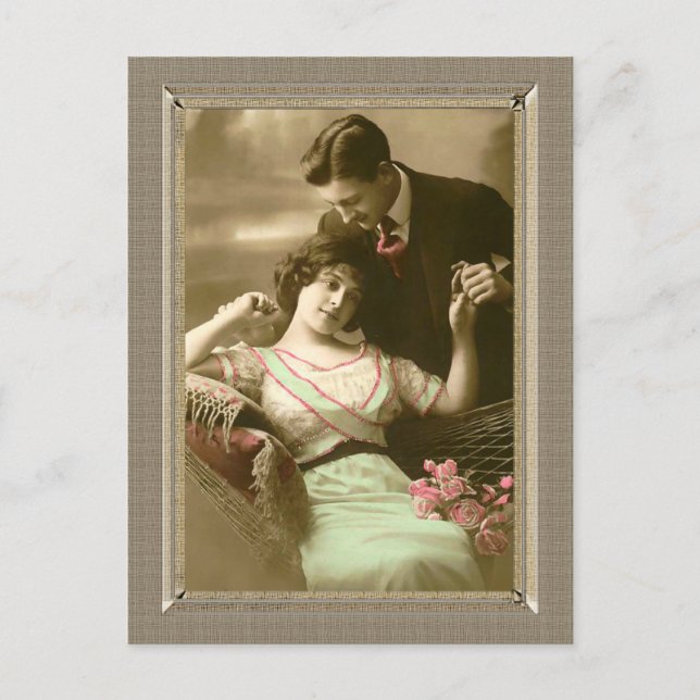 Cartão Postal Casal romântico - ama devoção (Frente)