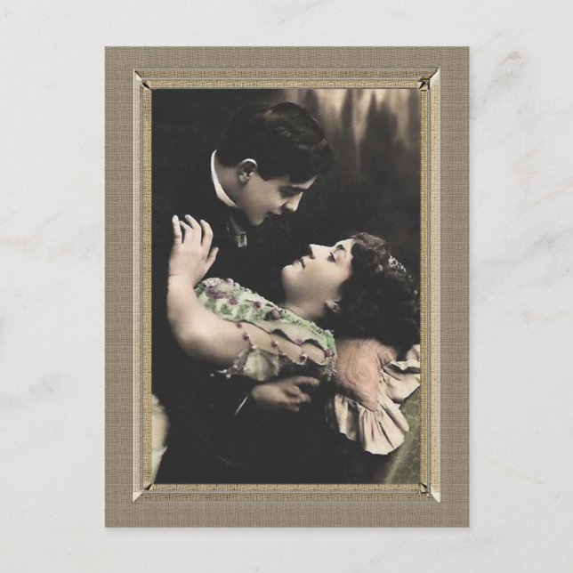 Cartão Postal Casal Romântico - amor único (Frente)