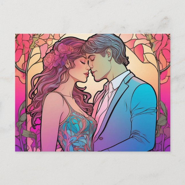 Cartão Postal Casal Romântico Lindo (Frente)