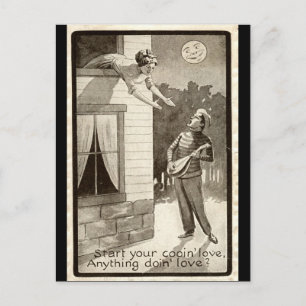 Cartão Postal Casal Romântico Vintage 1910