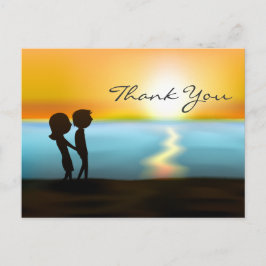 Cartão Postal Casal Silhouset ~ Sunrise Beach Obrigado
