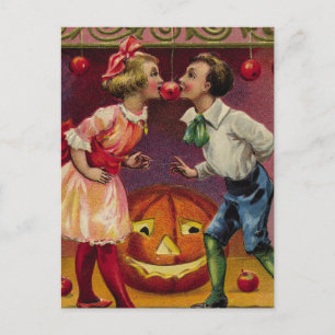 Cartão Postal Casal Vintage Halloween