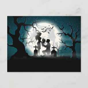 Cartão Postal Casal Zombie em Graveyard