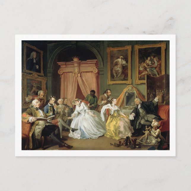 Cartão Postal Casamento a la Mode: IV, The Toilette, c.1743 (óle (Frente)