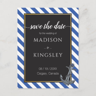 Cartão Postal Casamento à vela de barcos náuticos Anchor fabulos