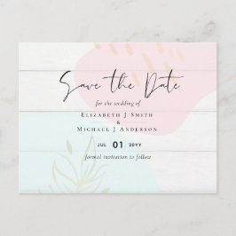 Cartão Postal Casamento Abstrato Moderno Japandi Escandinavo