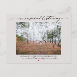 Cartão Postal Casamento Adiado por Distanciamento Social Rosa Pá