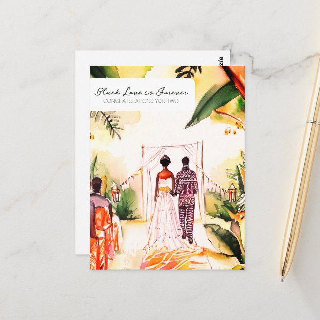 Cartão Postal Casamento Afro-Americano (Frente/Verso In Situ)