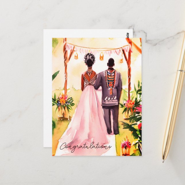 Cartão Postal Casamento Afro-Americano (Frente/Verso In Situ)