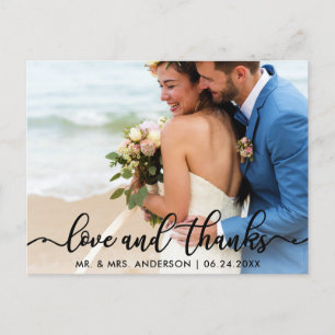 Cartão Postal Casamento Agradecimento    Foto Amor e Agradecimen