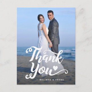 Cartão Postal Casamento Agradecimento | Roteiro Manuscrito Sobre