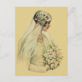 Cartão Postal Casamento Antigo, Retrato Nupcial de Noiva Vitoria