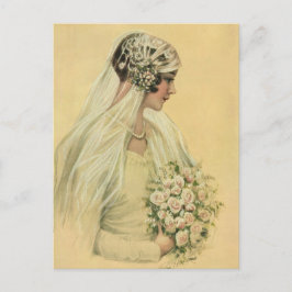 Cartão Postal Casamento Antigo, Retrato Nupcial de Noiva Vitoria