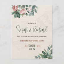 Casamento Aquarela em Verde Sálvia Mínimo e Rosa E