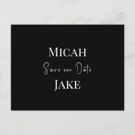 Cartão Postal Casamento B/W Contemporâneo Salve nossa Data