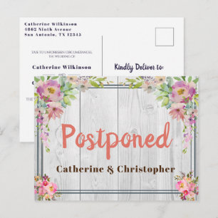 Cartão Postal Casamento bonito Russo De Madeira Floral Adiado
