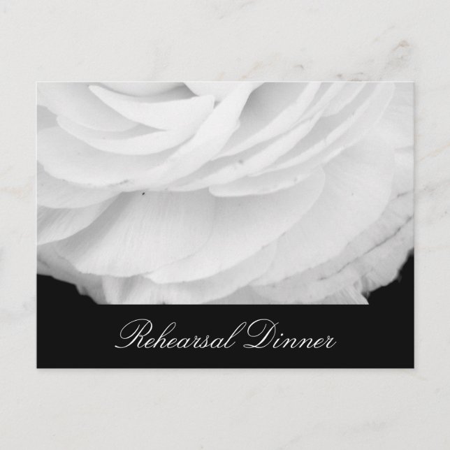 Cartão Postal Casamento Branco e Negro Clássico (Frente)