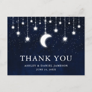 Cartão Postal Casamento Celestial Céu Lua Estrelas Luzes Obrigad