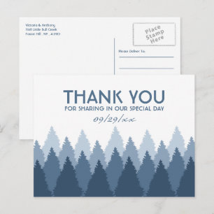 Cartão Postal Casamento com a Floresta Azul - Floresta - Obrigad