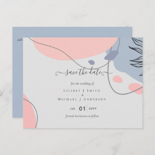 Cartão Postal Casamento com Abstrato moderno japonês escandinavo