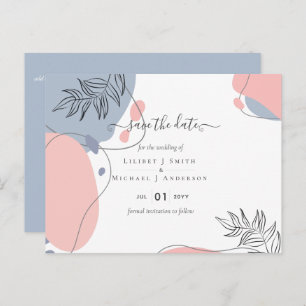 Cartão Postal Casamento com Abstrato moderno japonês escandinavo