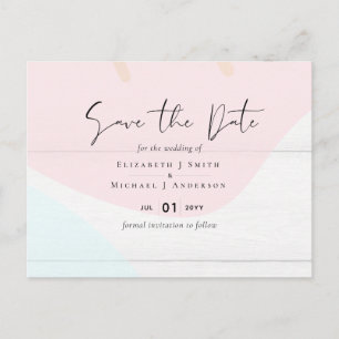 Cartão Postal Casamento com Abstrato moderno japonês escandinavo