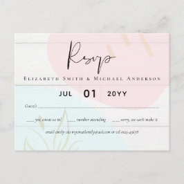 Cartão Postal Casamento com Abstrato moderno japonês escandinavo