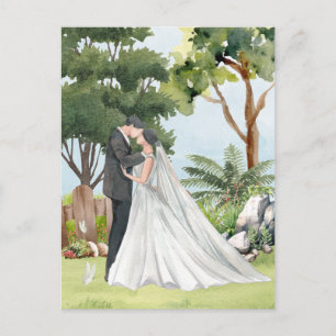 Cartão Postal Casamento com casal de água
