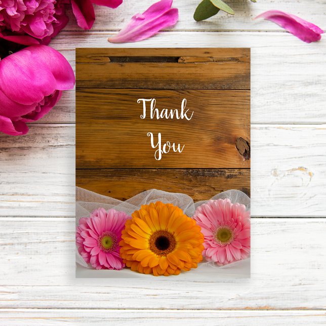 Cartão Postal Casamento com Daisy Trio Country Obrigado (Criador carregado)