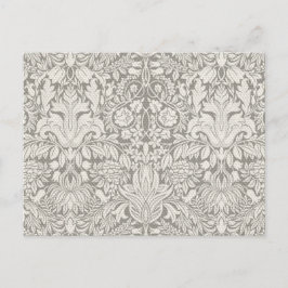 Cartão Postal Casamento com Damask Vintage White Casamento Antig