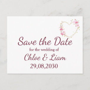 Cartão Postal Casamento com o Coração da Rosa Rosa Rosa Rosa R