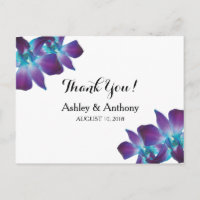 Casamento com Orquídea Azul Dendrobium Obrigado