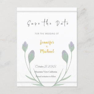 Cartão Postal Casamento Cor Dourada Grafismo Caligráfico Salve a