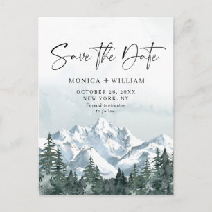 Cartão Postal Casamento da Floresta das Montanhas de Aquarela Sa