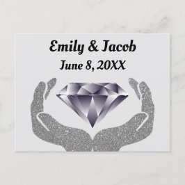 Cartão Postal Casamento das Mãos de Diamante