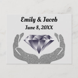 Cartão Postal Casamento das Mãos de Diamante