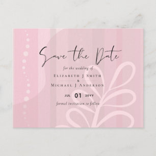 Cartão Postal Casamento de Abstrato moderno cor-de-rosa-poeirent