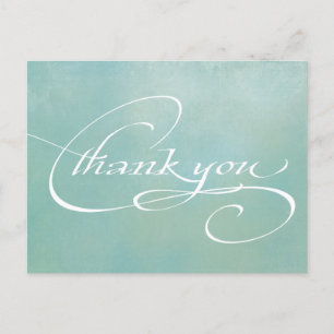 Cartão Postal Casamento de Agradecimento com Letra Elegante Mode