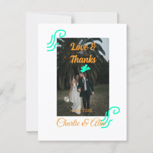 Cartão Postal Casamento de amor & agradecimento casal foto moder