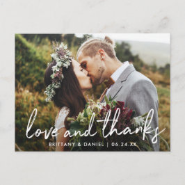 Cartão Postal Casamento de Amor e Gratidão com Letra Manuscrita