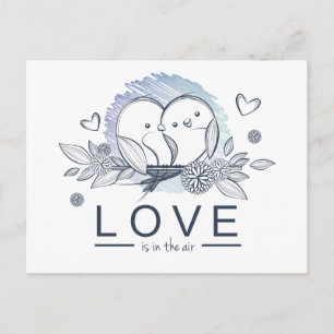 Cartão Postal Casamento de Amor Roxo de Lovebird